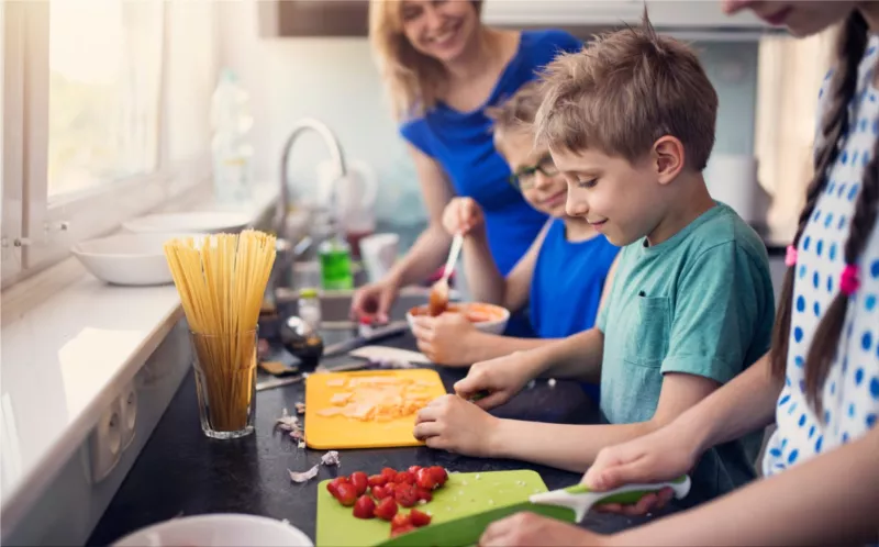 child learn cooking skills