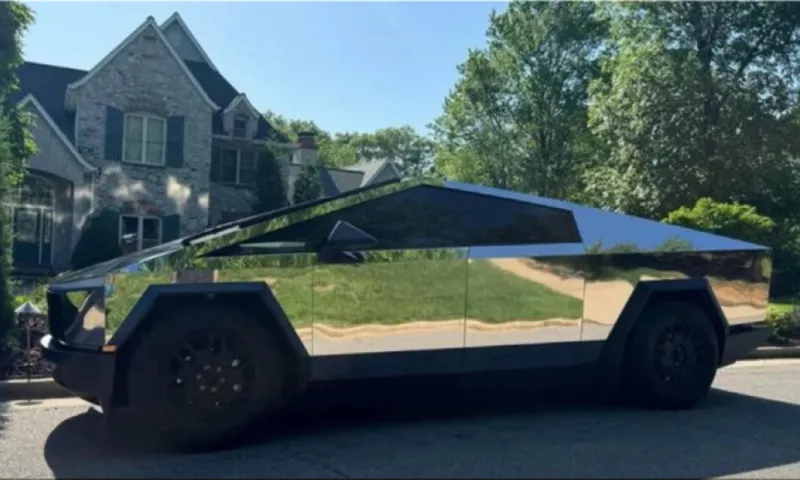 Tesla Cybertruck chrome hand polished